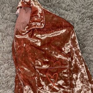 Victoria's Secret Crushed Velvet Long Sleeve Sleep
Top